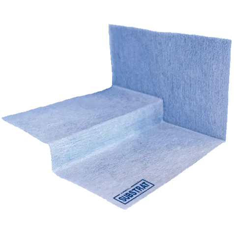 FleeceXL Pro step corner seal — close-up showing fleece face and pre-formed crease for level-access shower thresholds
