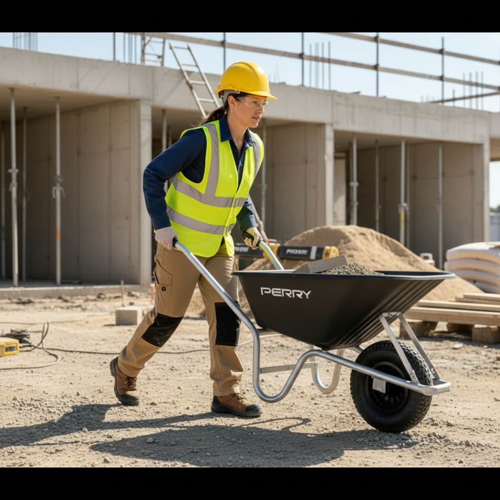 Perry 110L Moulded Polypropylene Wheelbarrow - New!