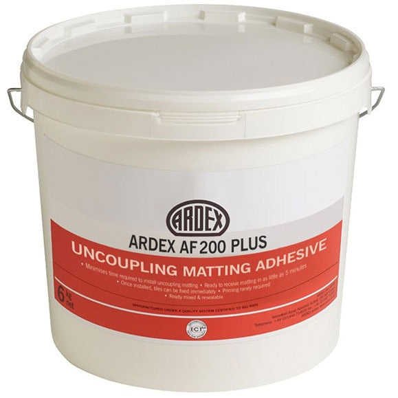 Tub of Ardex AF200 Plus Matting Adhesive — main packshot of the pressure-sensitive uncoupling-matting adhesive.