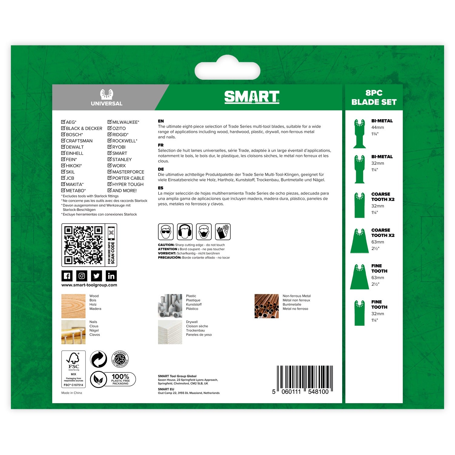 SMART H8MAK 8pce Multitool Blade Set