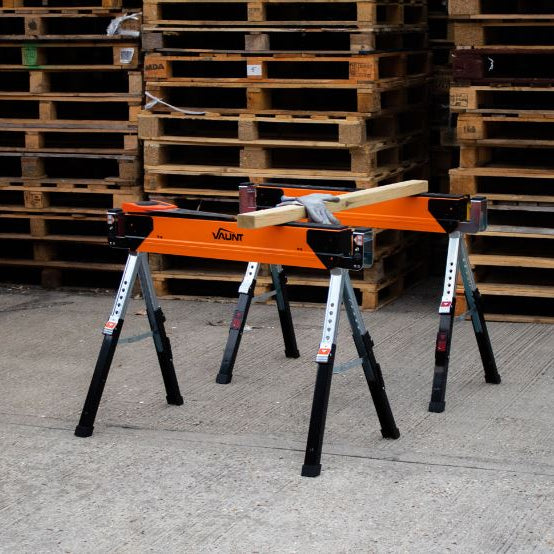 Vaunt Heavy Duty Adjustable Height Saw Horse Twin Pack