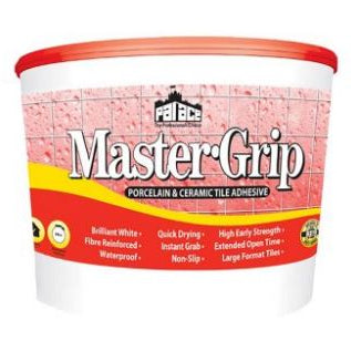 15kg bag of Palace Master-Grip Tile Adhesive — main packshot of the standard-set cement-based tile adhesive for ceramic and porcelain.