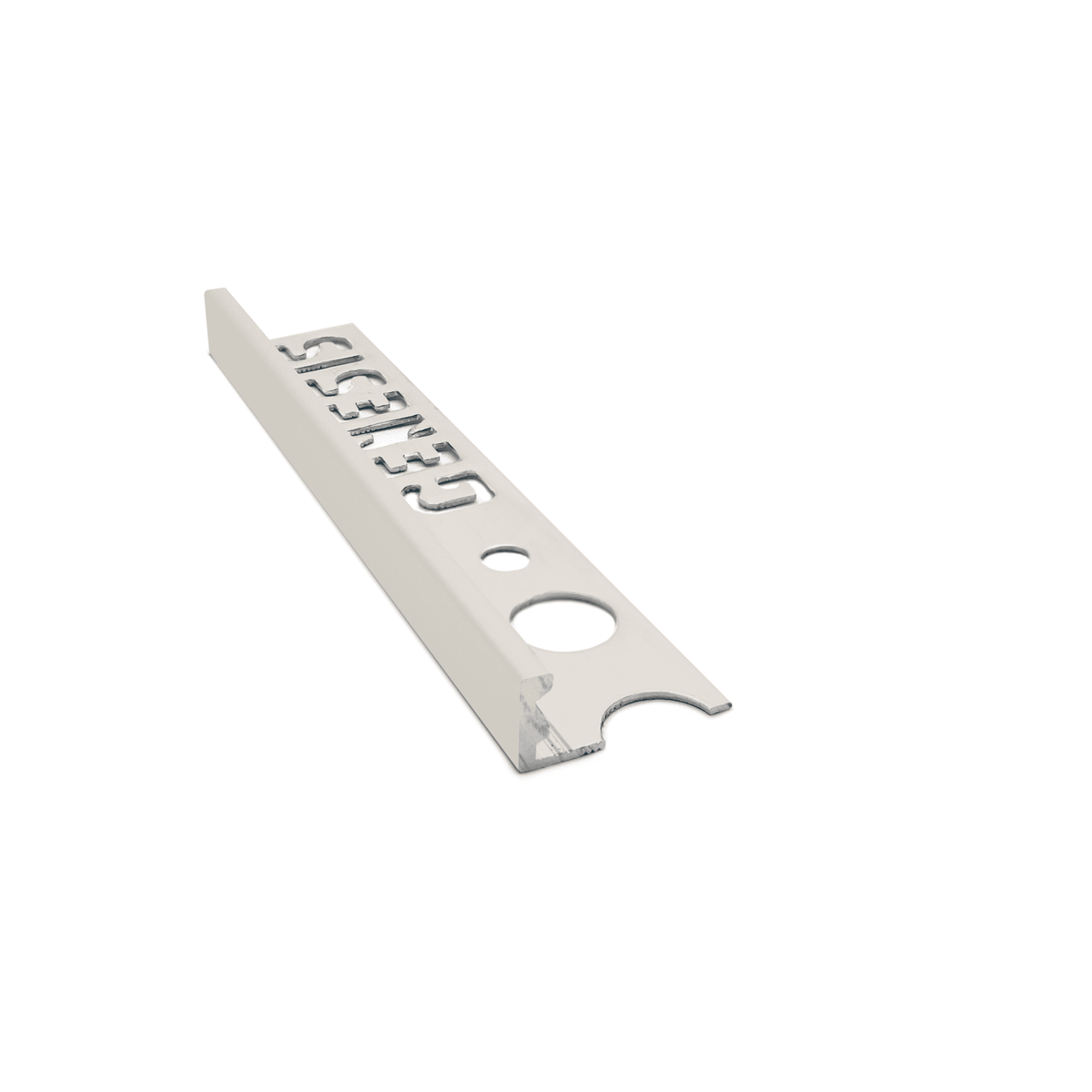 Genesis ESA aluminium straight edge tile trim in Sand finish, 8mm depth, 2.5m length