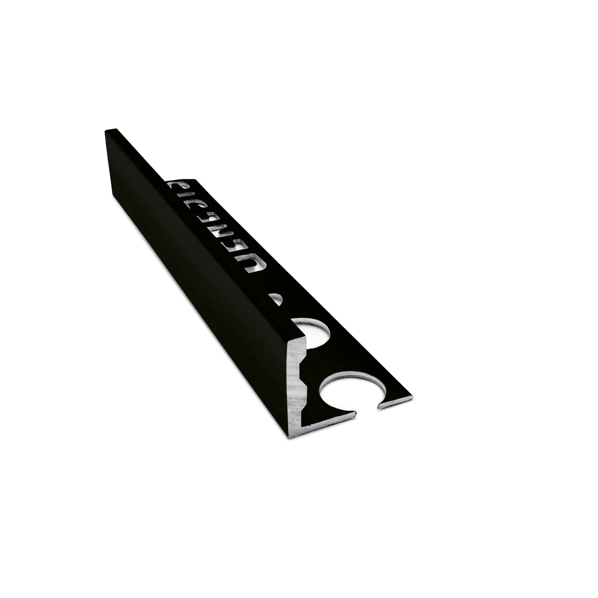 Genesis ESA aluminium straight edge tile trim in Matt Black finish, 15mm depth, 2.5m length