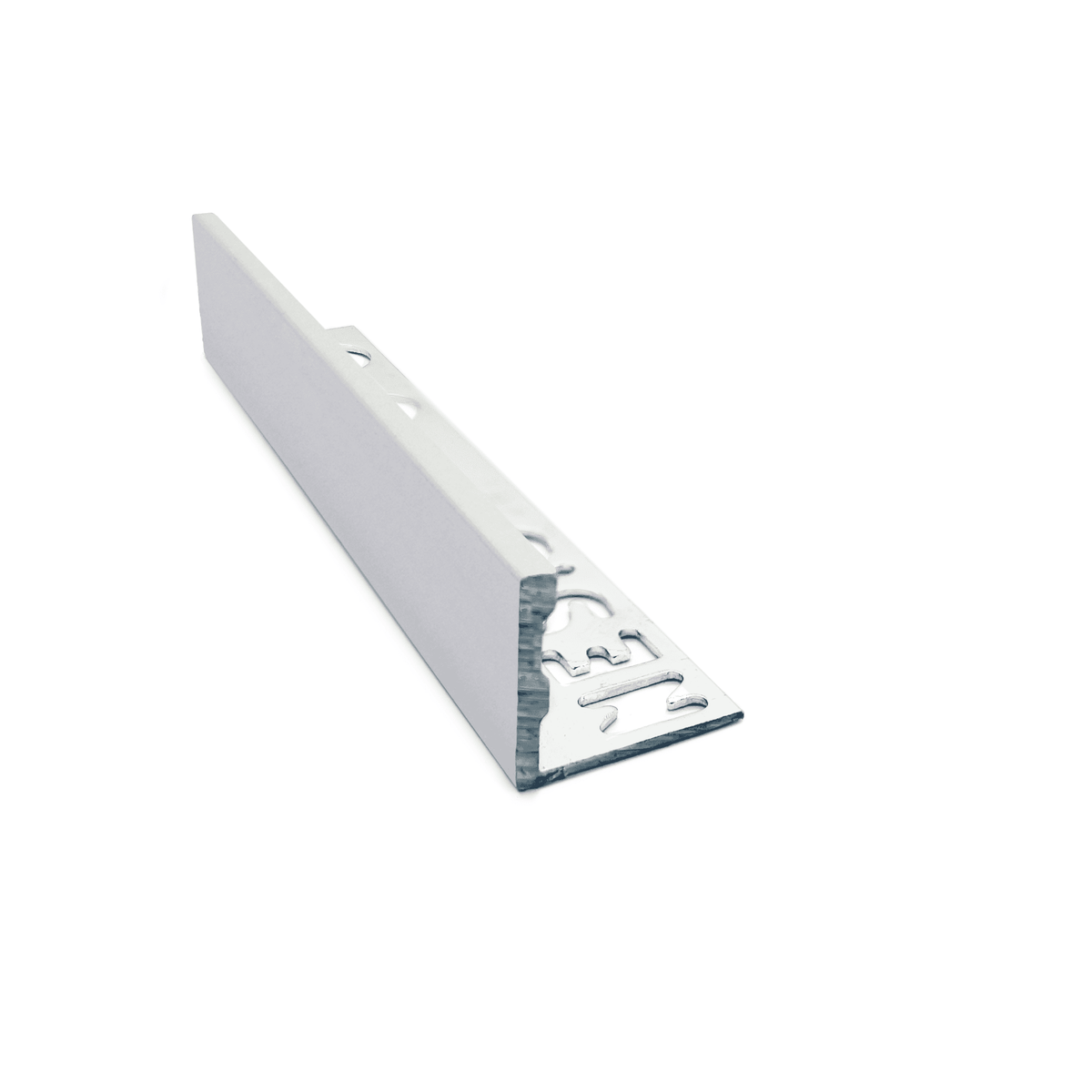 Genesis ESA aluminium straight edge tile trim in Matt Silver finish, 18mm depth, 2.5m length