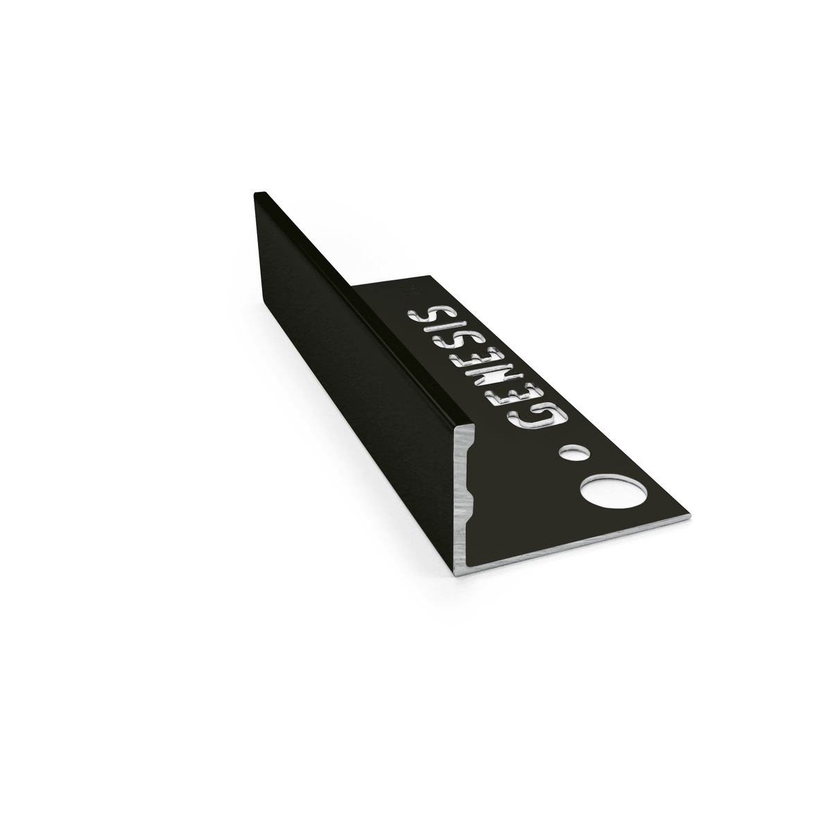 Genesis ESA225 outdoor aluminium straight edge tile trim Matt Black profile