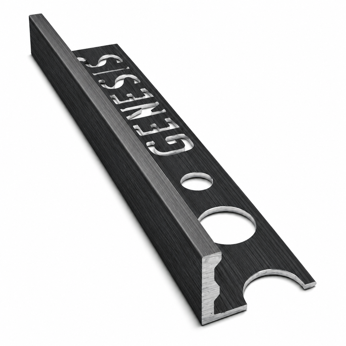 Genesis ESA brushed gunmetal aluminium straight edge tile trim 10mm 2.5m length