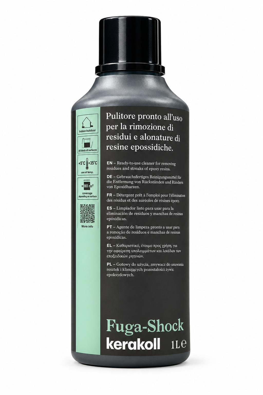 Kerakoll Fuga-Shock epoxy grout residue remover 1 litre bottle front view