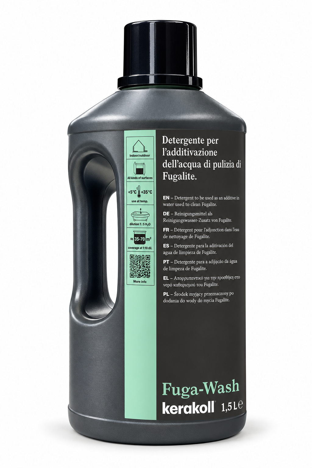 Kerakoll Fuga-Wash grout cleaning additive 1.5 litre bottle front view