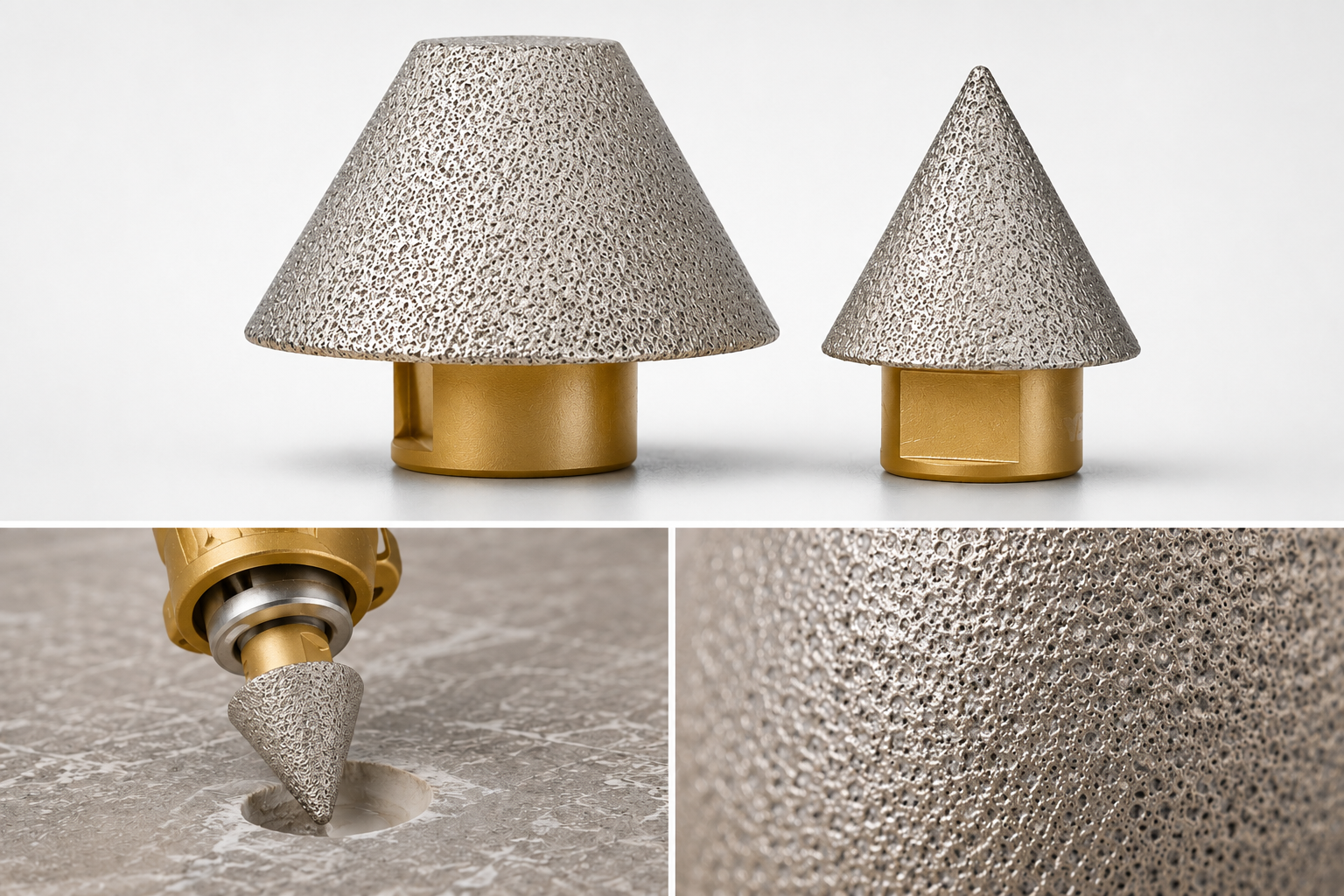 MILLCOT M14 Diamond Brazed Cone Bit for porcelain and ceramic tiles