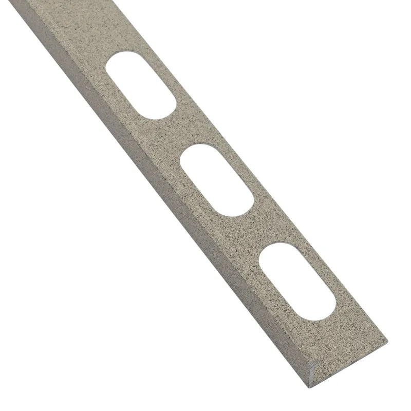 Beava Classic L-shape tile trim in Asteroid Grey finish — front view from the Beava Space Series colour range.