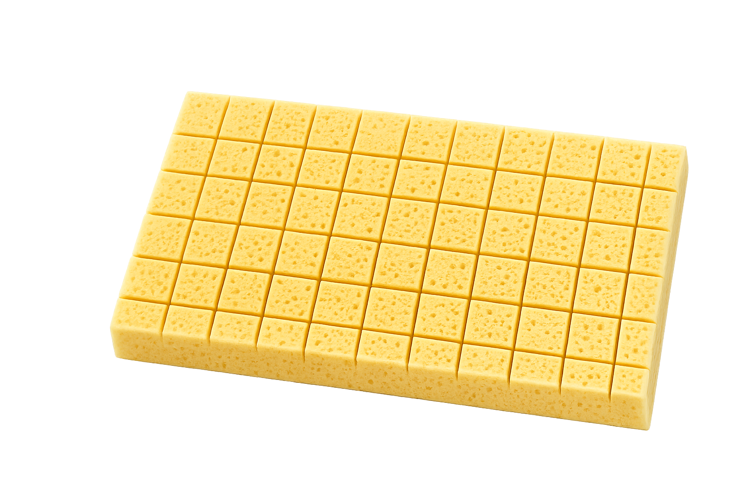 MILLCOT yellow grouting sponge with scored grid pattern for easy sectioning, on black background