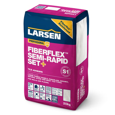 Larsen Professional Fiberflex Semi-Rapid Set+ S1 Tile Adhesive 20kg - Millcot