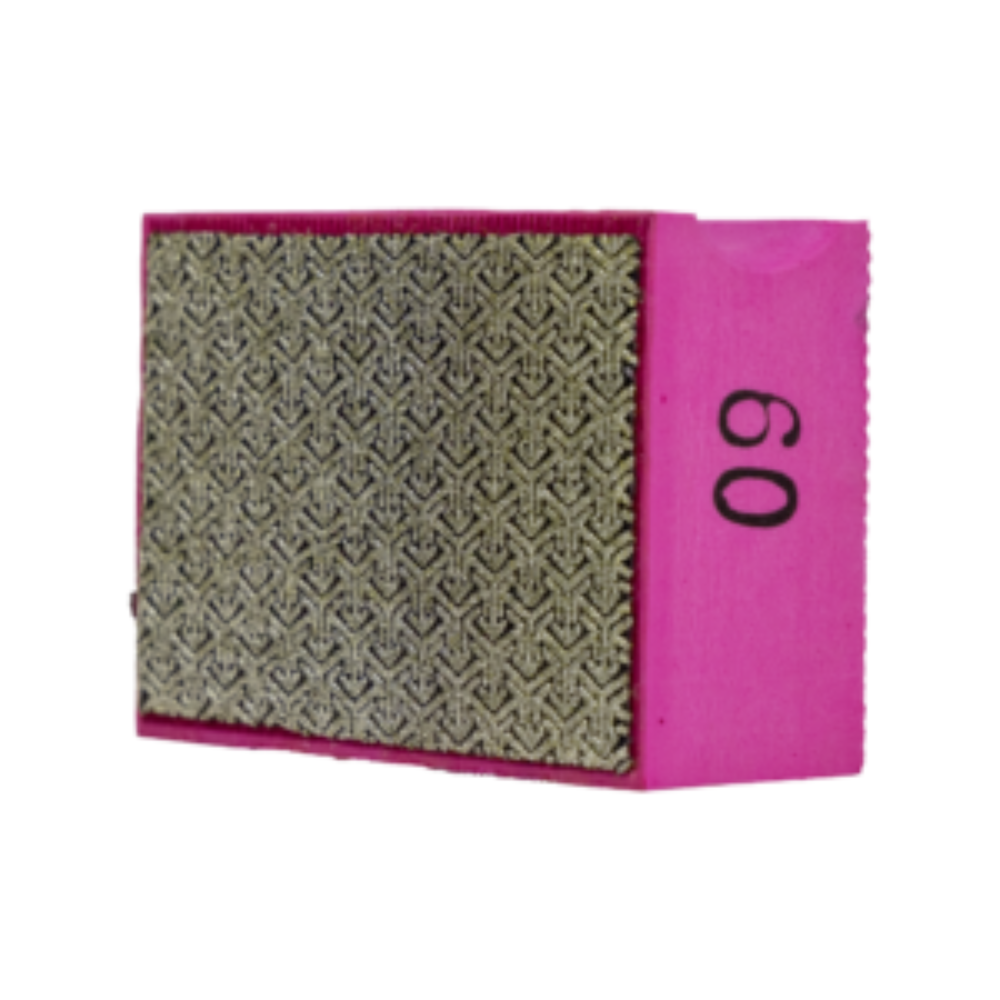 OX Diamond Hand Polishing Pad in 60 grit — front view of the coarse-grit pad used for early-stage stock removal on stone and porcelain.