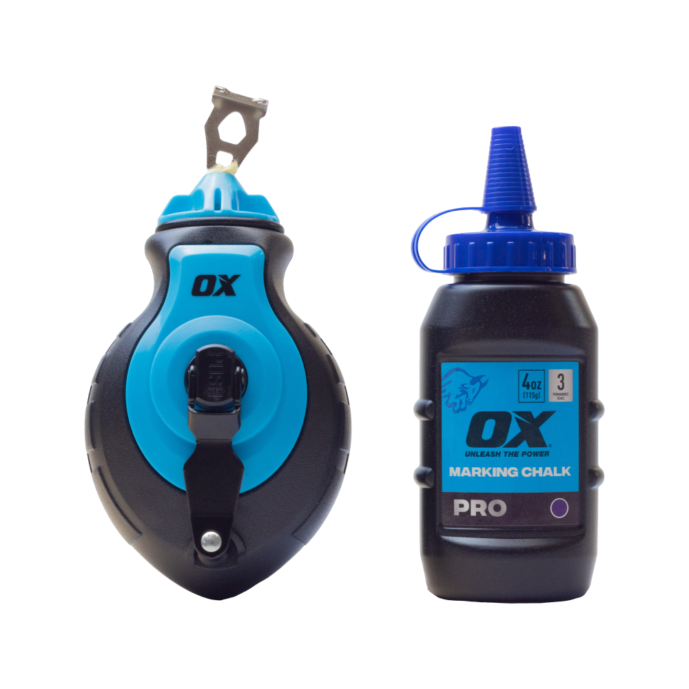 OX Pro Aluminium Kevlar Chalk Line Reel and Refill
