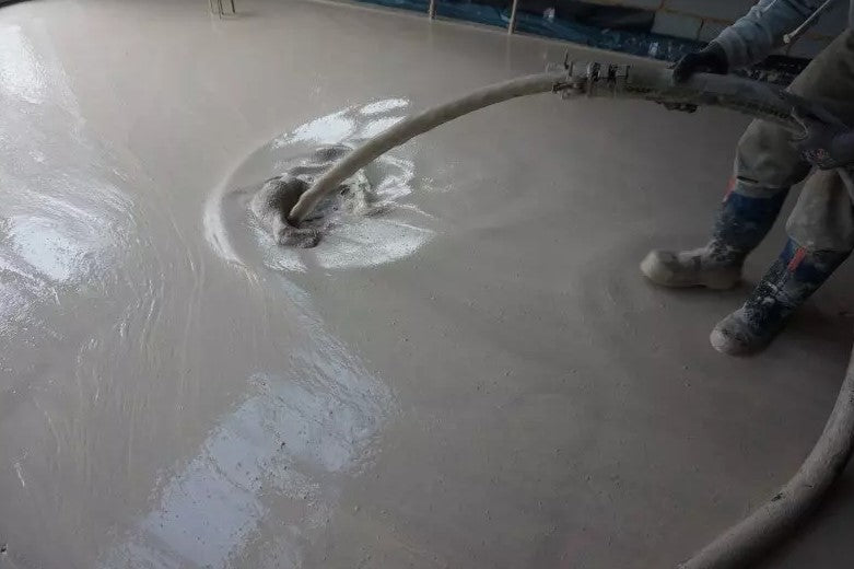 Anhydrite screed floor surface preparation before ceramic tiling