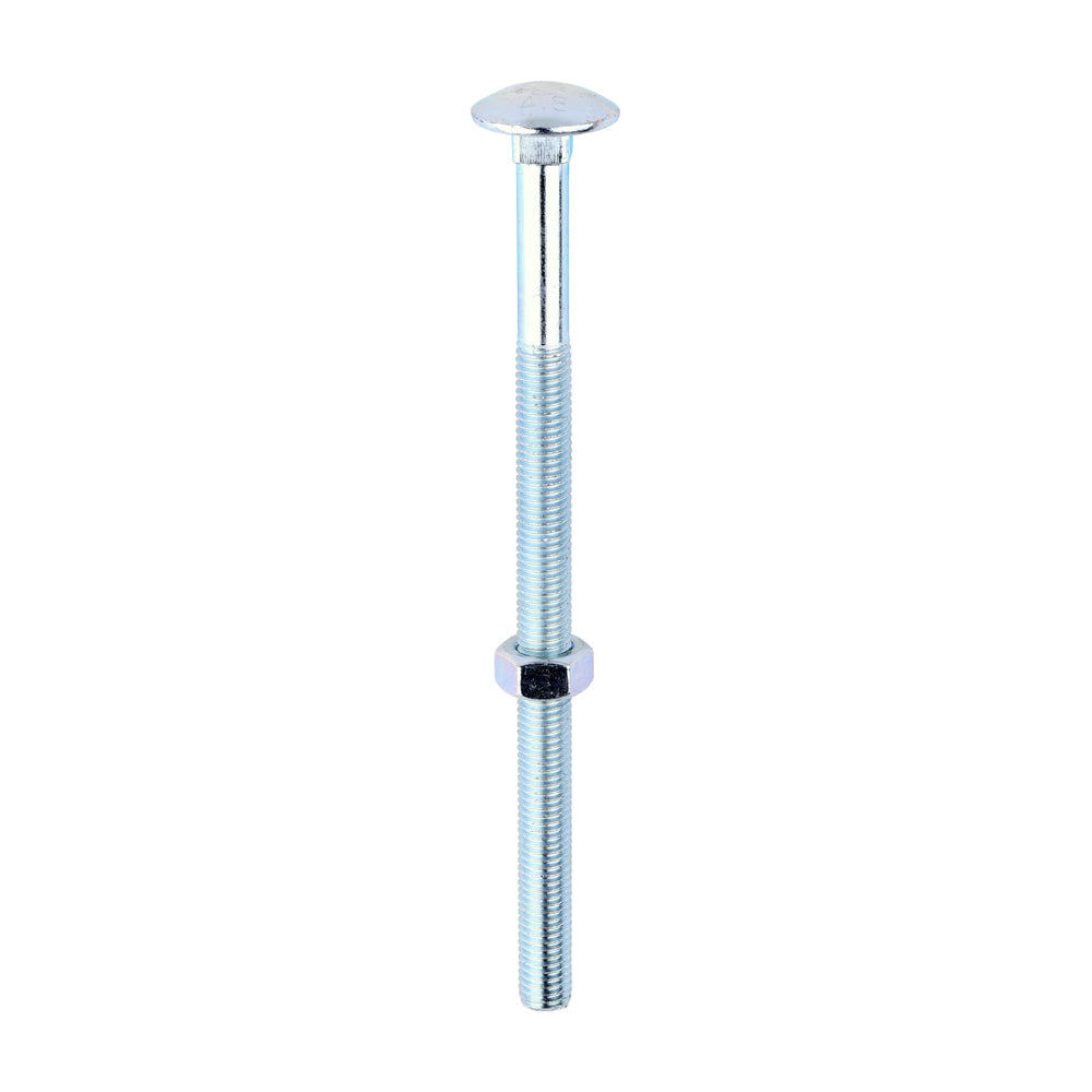 M12 Coach Carriage Bolts and Hex Nuts Zinc