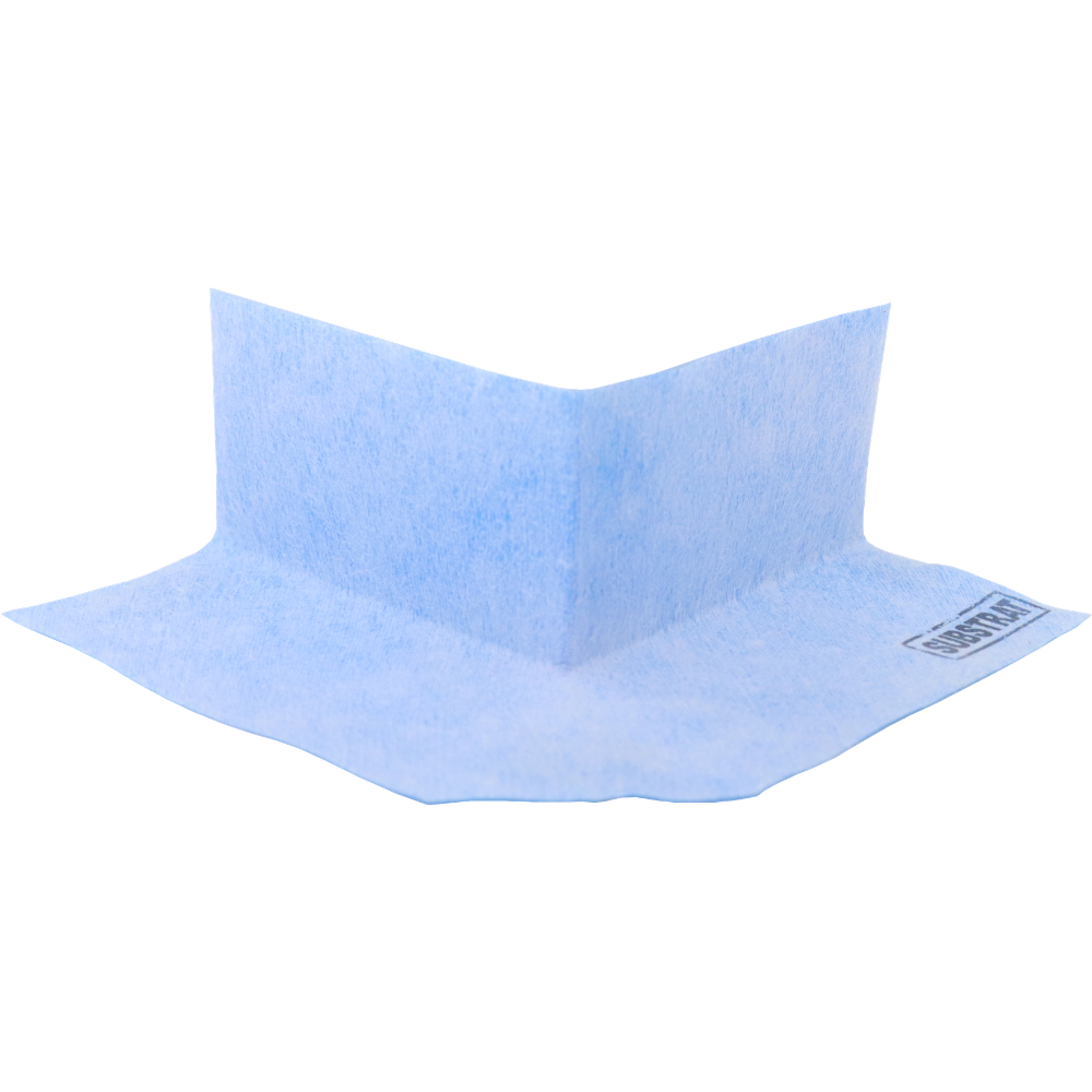FleeceXL Pro fabric sealing tape external corner — pre-formed fleece-laminated waterproofing detail for tanking external corners in wet areas
