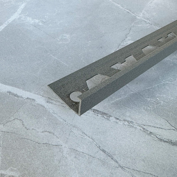 A-Trim Square Edge tile trim finish detail — close-up showing the surface finish along the trim profile.