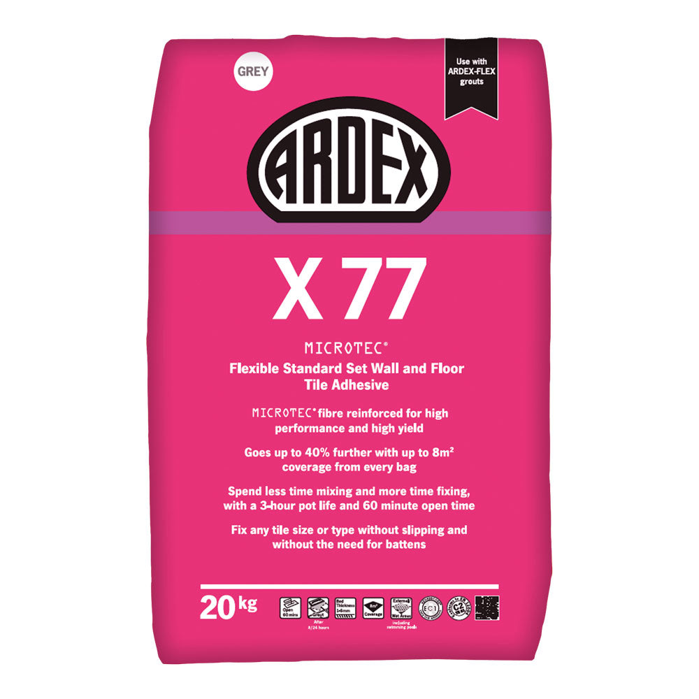 20kg bag of Ardex X77 Tile Adhesive — alternative product view showing the bag from a different angle.