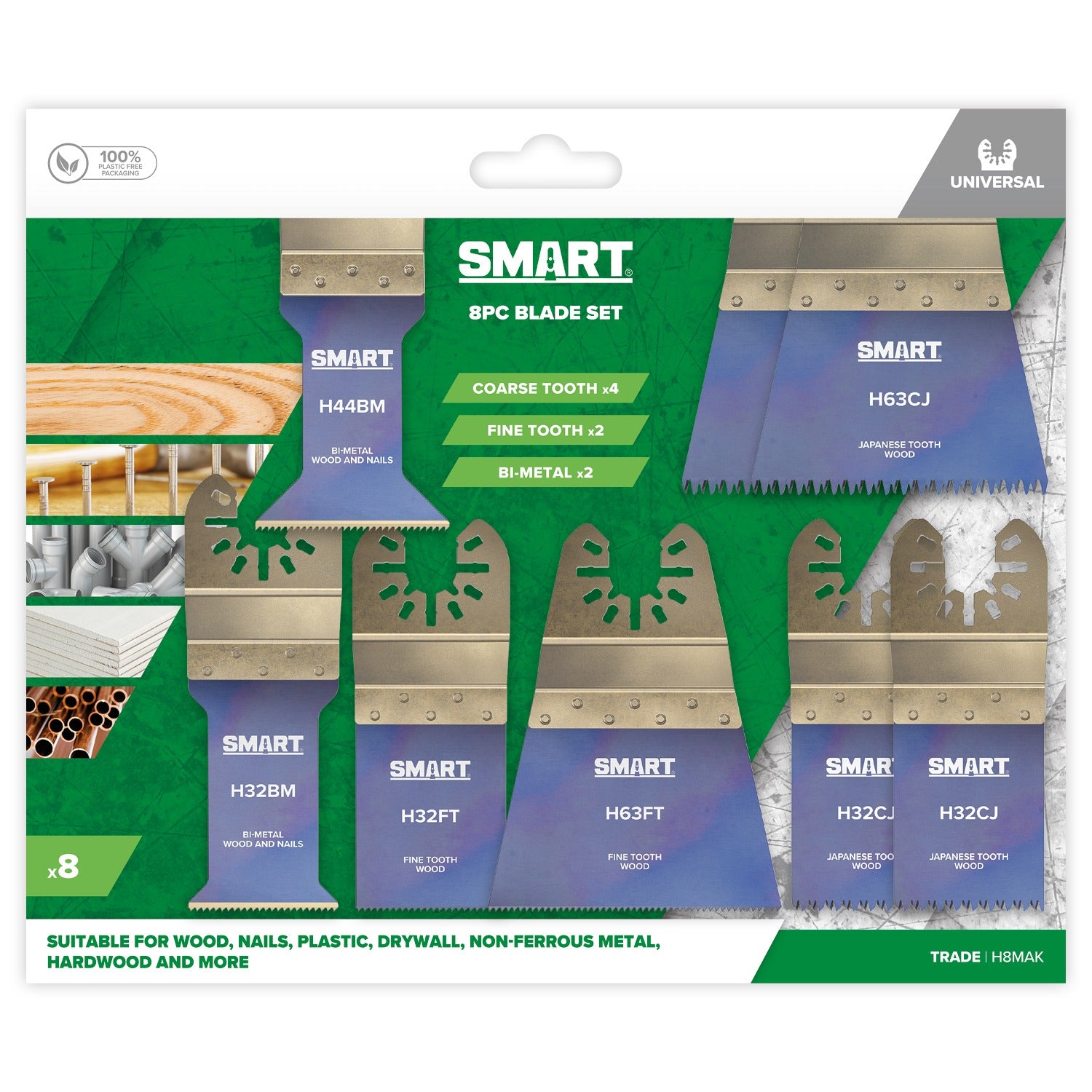 SMART H8MAK 8pce Multitool Blade Set
