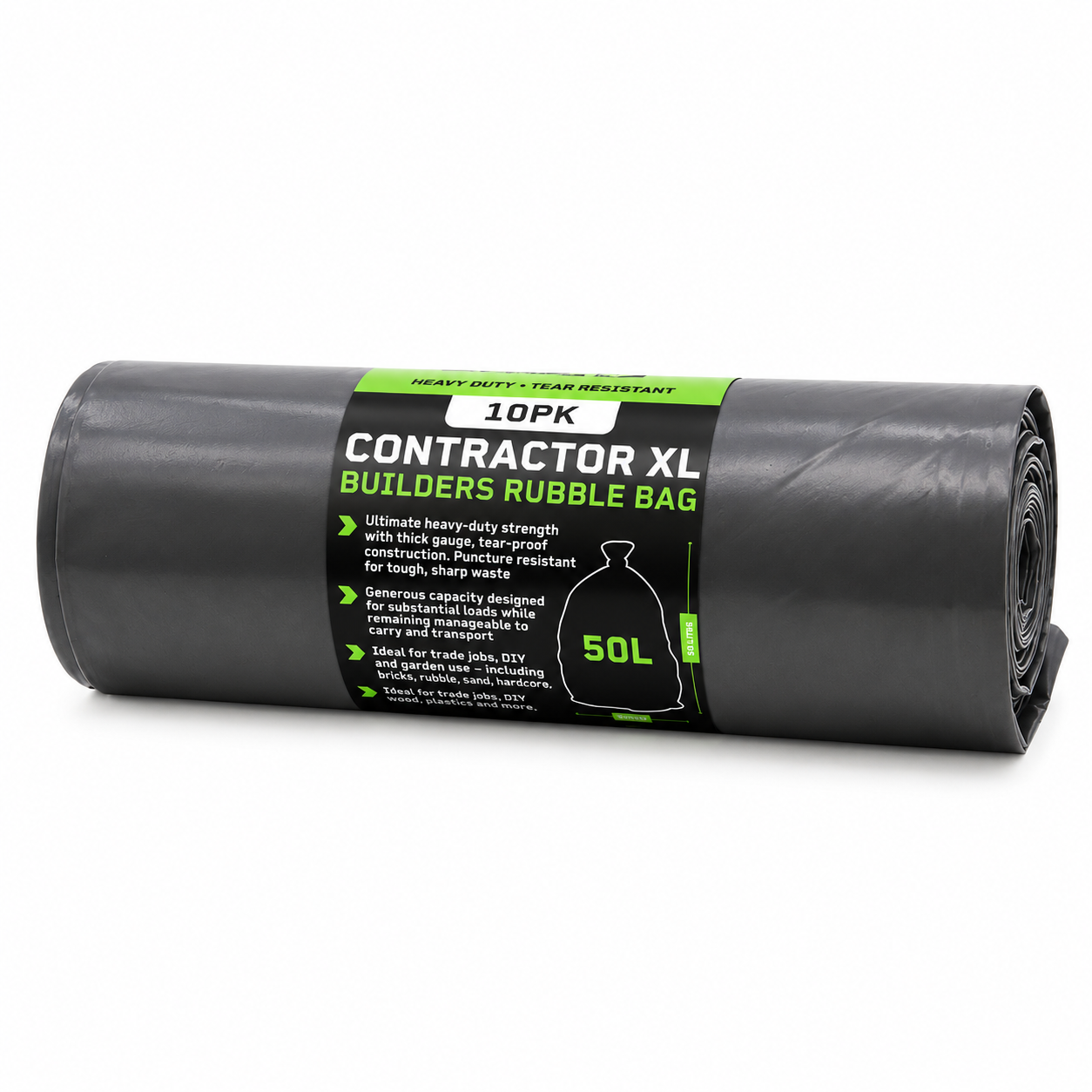Buffalo Contractor XL triple strength builders rubble bags 50L pack of 10