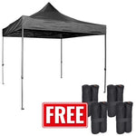 Steel Pop-Up Gazebo - 3m x 3m Black with Case