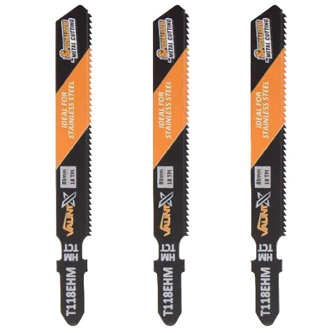 Vaunt X TCT Stainless Steel Cutting Jigsaw Blades Pack of 3