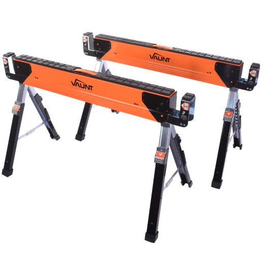 Vaunt Heavy Duty Adjustable Height Saw Horse Twin Pack