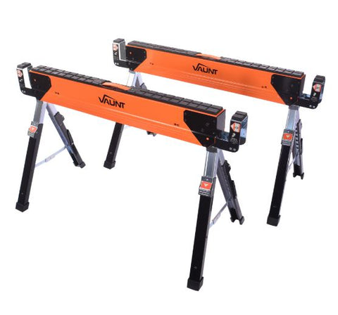 Vaunt Heavy Duty Adjustable Height Saw Horse Twin Pack
