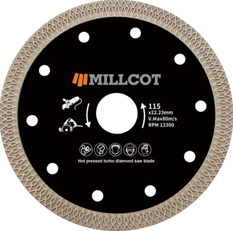 MILLCOT Professional 115mm Tile & Porcelain Mesh Diamond Blade