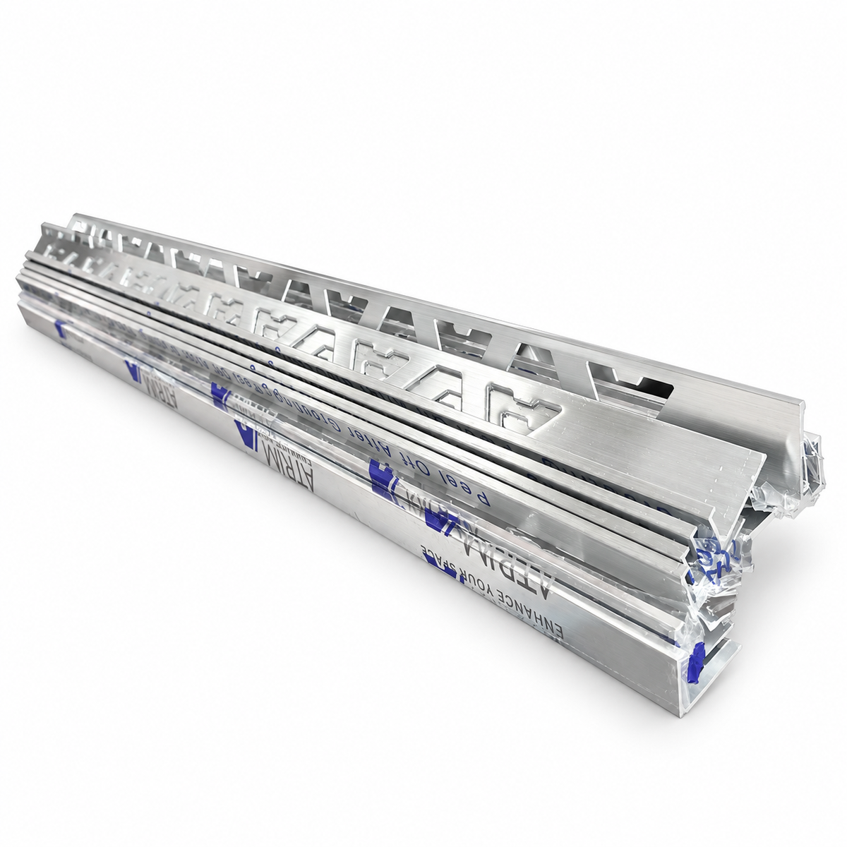 MILLCOT Bright Silver chrome square edge tile trim 25 length trade pack