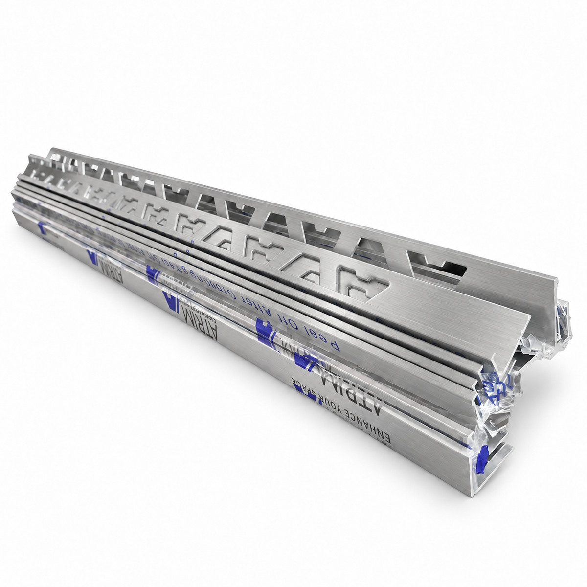 MILLCOT Brushed Silver chrome square edge tile trim 25 length trade pack