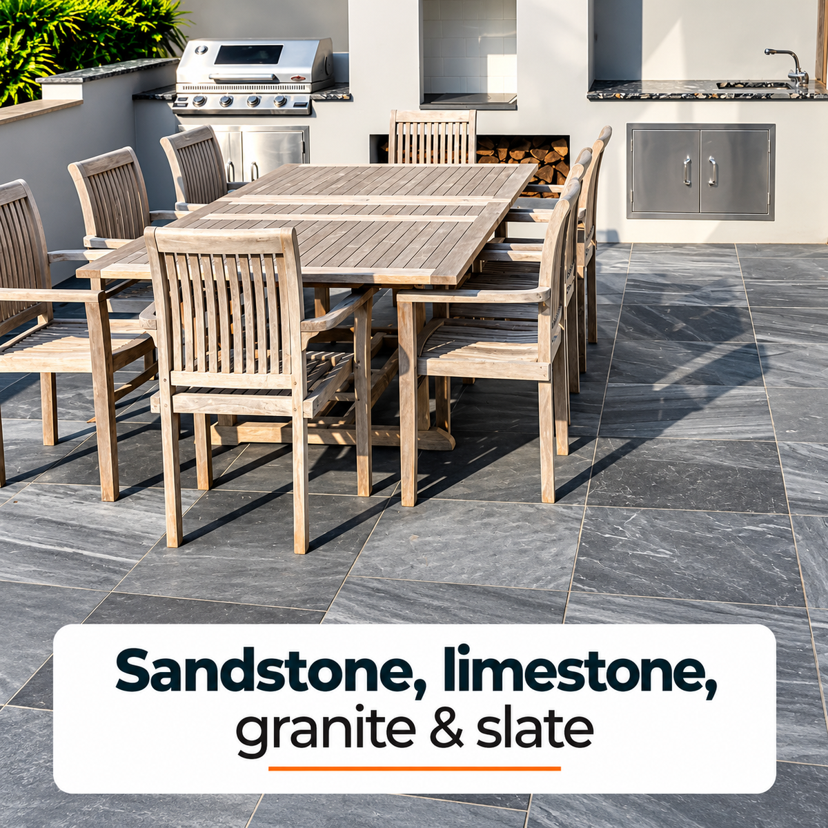 Ecoprotec Patio Sealer protecting different paving and natural stone surfaces