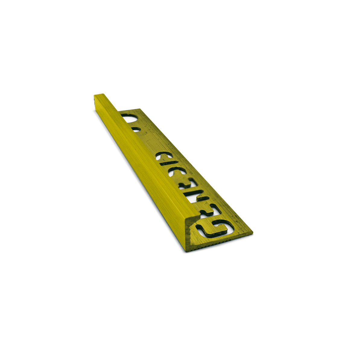 Genesis EPB solid brass straight edge tile trim 2.7m, 8mm depth, natural brass finish
