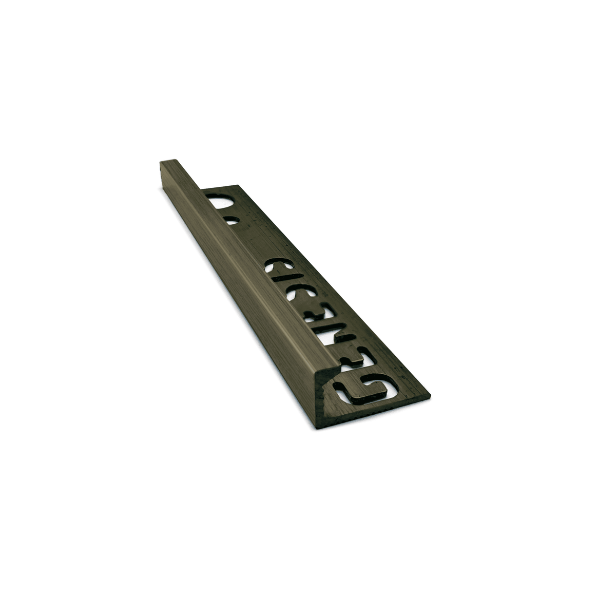 Genesis EPB solid brass straight edge tile trim 2.7m, 8mm depth, antique brass finish