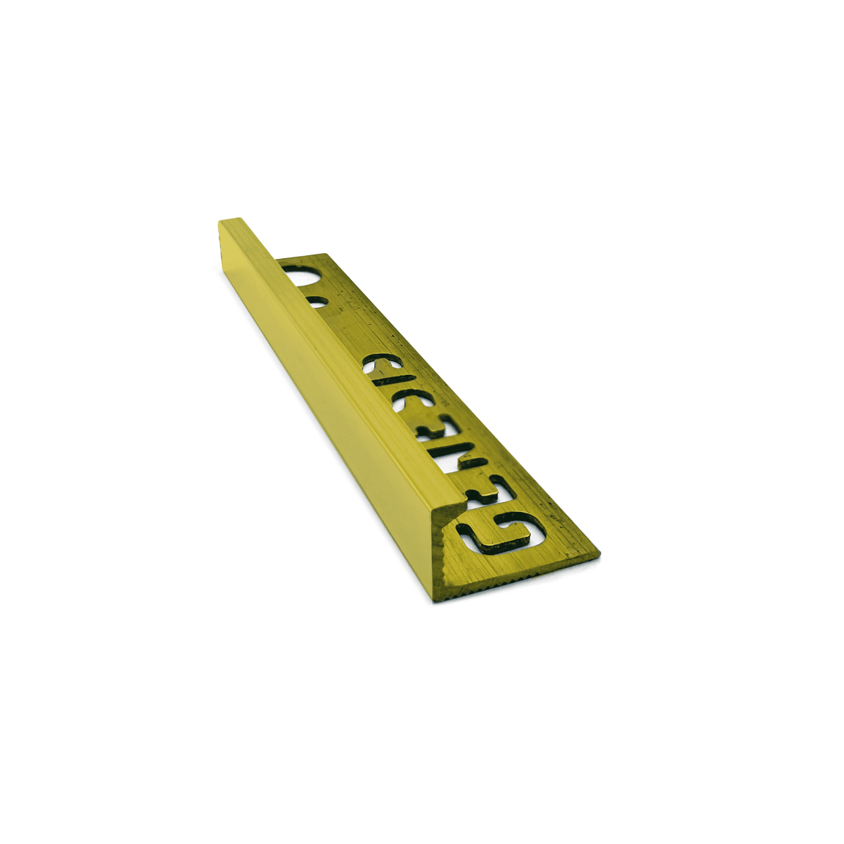 Genesis EPB solid brass straight edge tile trim 2.7m, 10mm depth, polished brass finish