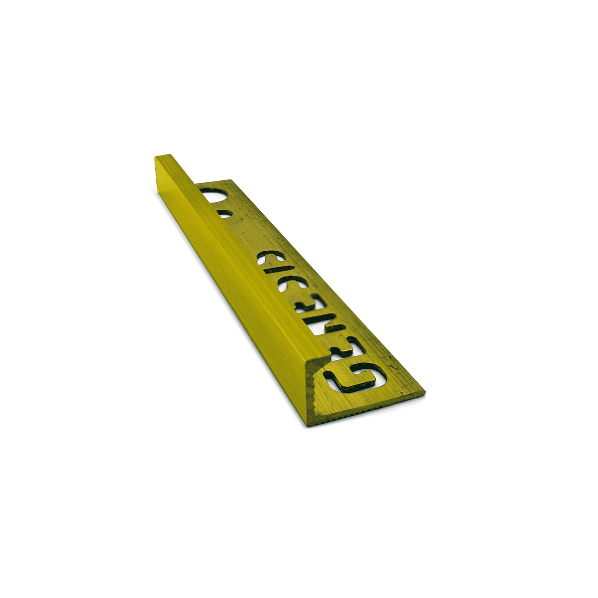 Genesis EPB solid brass straight edge tile trim 2.7m, 10mm depth, natural brass finish