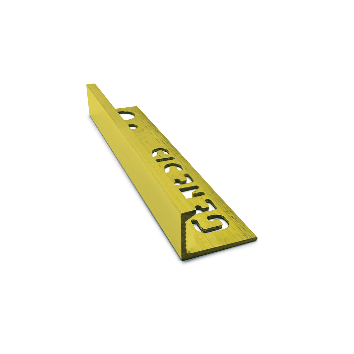 Genesis EPB solid brass straight edge tile trim 2.7m, 12mm depth, polished brass finish