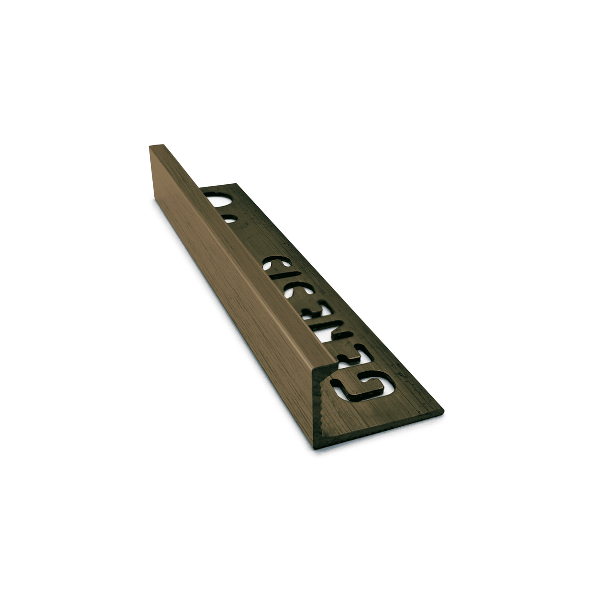 Genesis EPB solid brass straight edge tile trim 2.7m, 12mm depth, antique brass finish