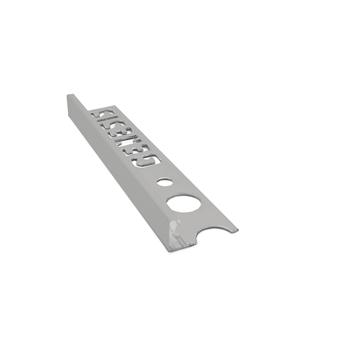 Genesis ESA aluminium straight edge tile trim in Grey finish, 8mm depth, 2.5m length