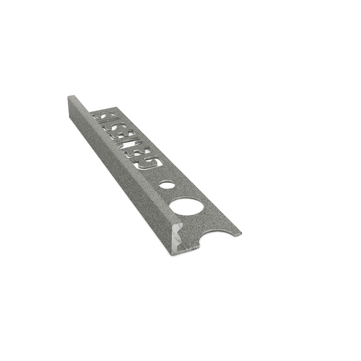 Genesis ESA aluminium straight edge tile trim in Granite effect finish, 8mm depth, 2.5m length