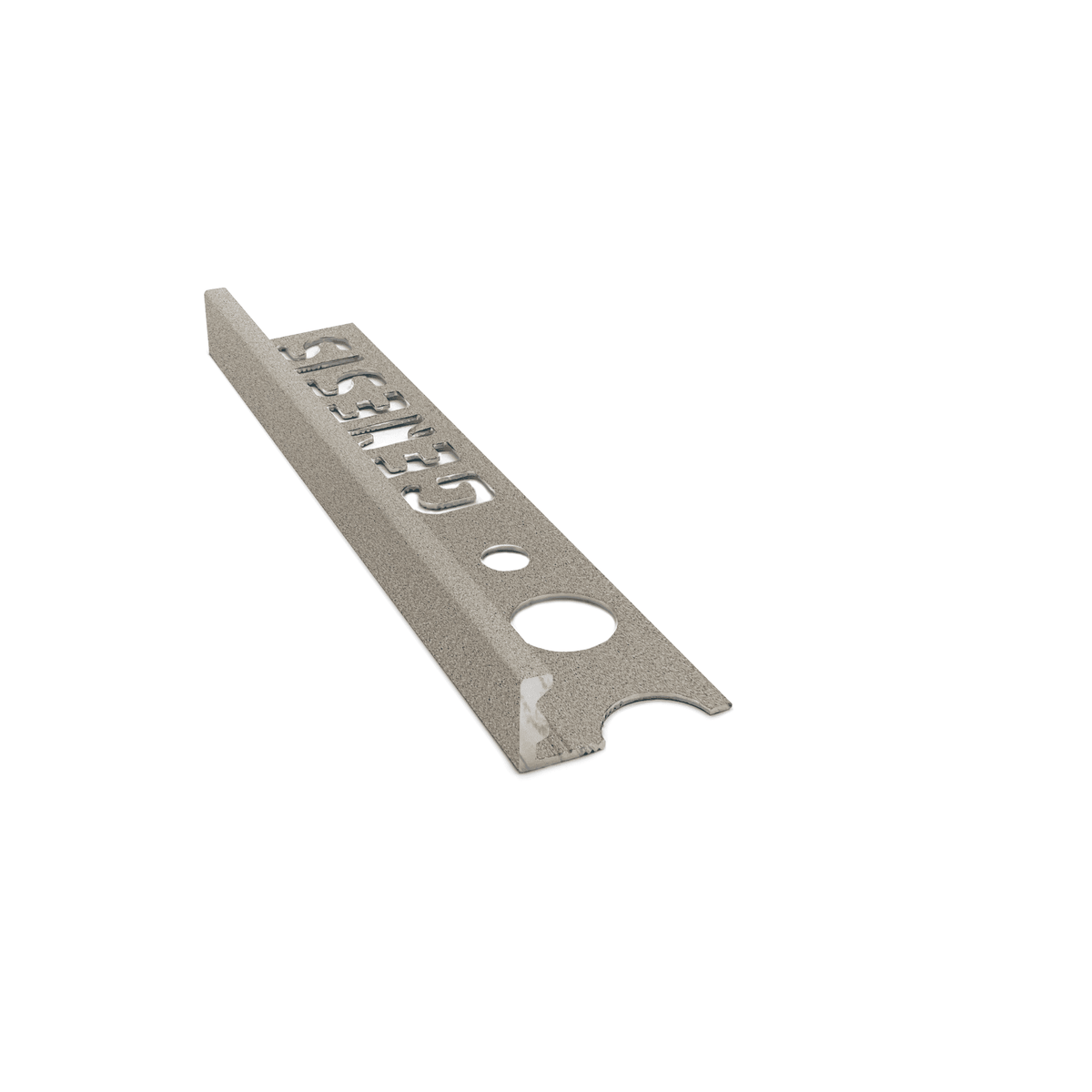 Genesis ESA aluminium straight edge tile trim in Bath Stone effect finish, 8mm depth, 2.5m length