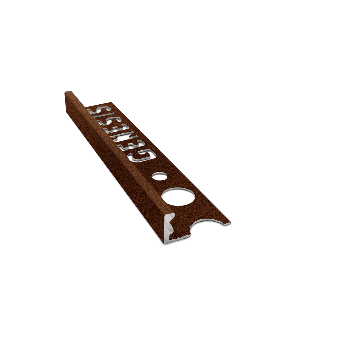 Genesis ESA aluminium straight edge tile trim in Bronzite effect finish, 8mm depth, 2.5m length