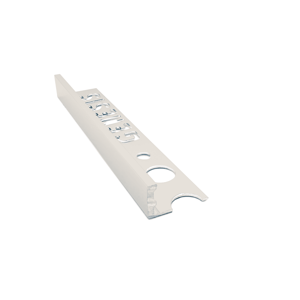 Genesis ESA aluminium straight edge tile trim in Sand finish, 10mm depth, 2.5m length