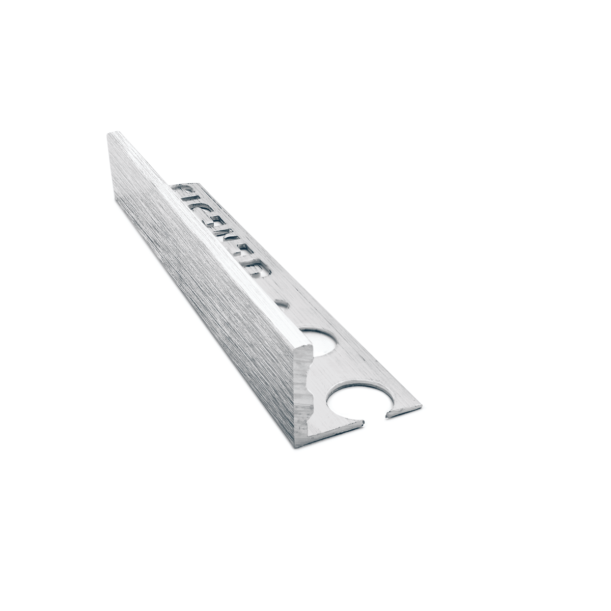 Genesis ESA aluminium straight edge tile trim in Brushed Silver finish, 15mm depth, 2.5m length