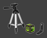 Grettz G2D Mini Cross Line Green Beam Laser Inc Tripod
