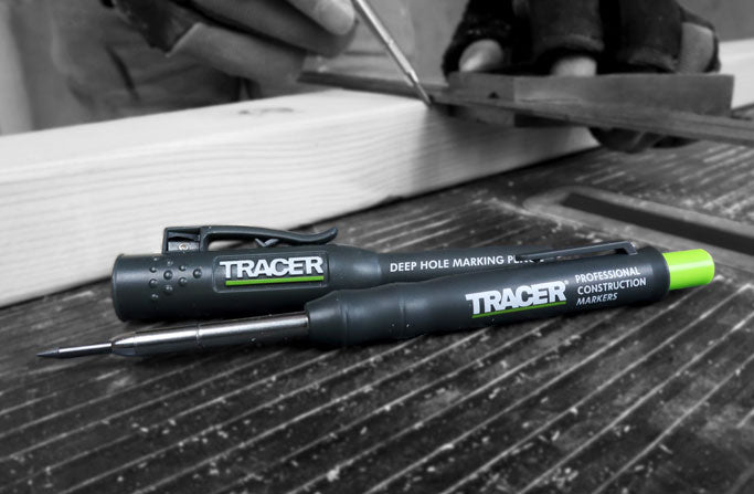 Tracer Construction Marker Pencil — in-use demonstration