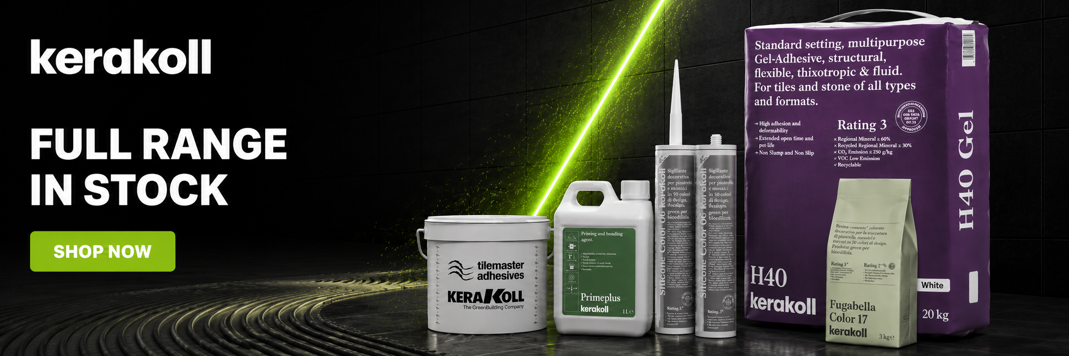Kerakoll tile adhesives and green building products — shop the Kerakoll range at Millcot