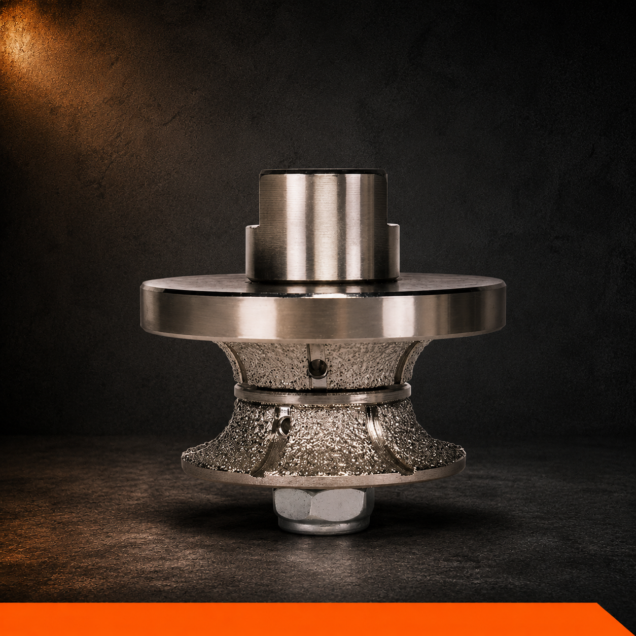 M14 Full Bullnose Diamond Profile Wheel for Angle Grinder – front view on dark background